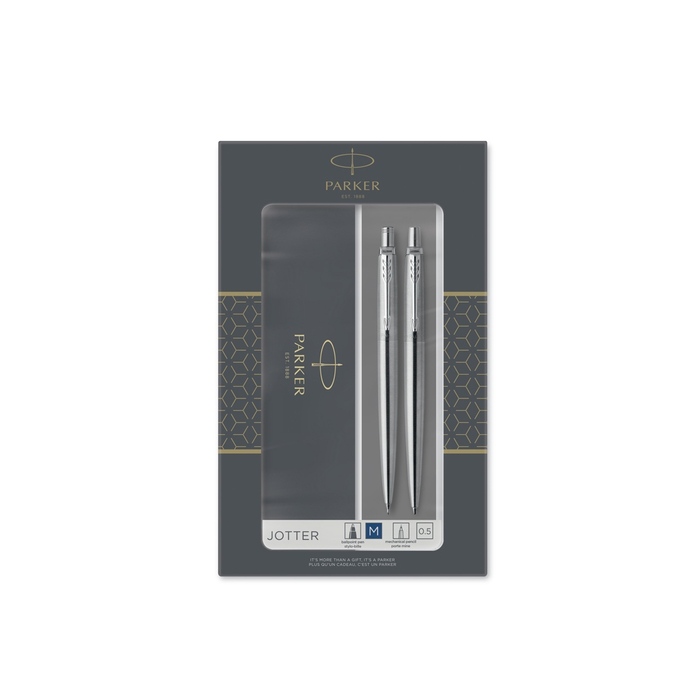 Набор «Parker Jotter Core Stainless Steel CT» ручка шариковая, карандаш механический