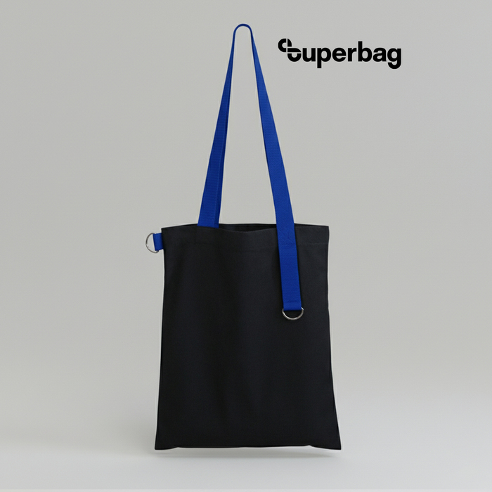 Шоппер Superbag black (чёрный с синим)