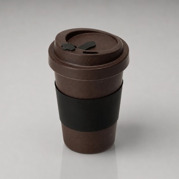 Стакан из кофе с силиконовой манжетой «Latte», коричневый (Р)