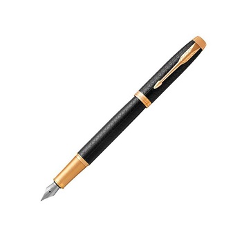 Перьевая ручка Parker IM Premium Black GT, перо: F, цвет чернил: blue, в подарочной упаковке.