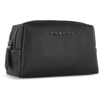 Косметичка BUGATTI БЕЛЛА | BELLA, чёрная, воловья кожа/полиэстерх8,5х11 см