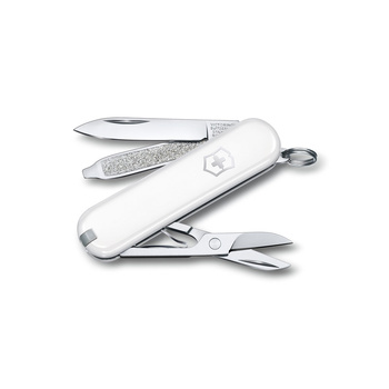 Нож-брелок VICTORINOX Classic SD Colors "Falling Snow" мм функций, белый