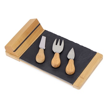 Набор для сыра из сланцевой доски и ножей Bamboo collection "Taleggio" (Р)